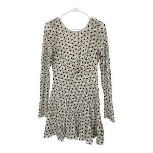 Free people Sheer Delight Longsleeves Lace Mini Dress Stretch Size M Beige